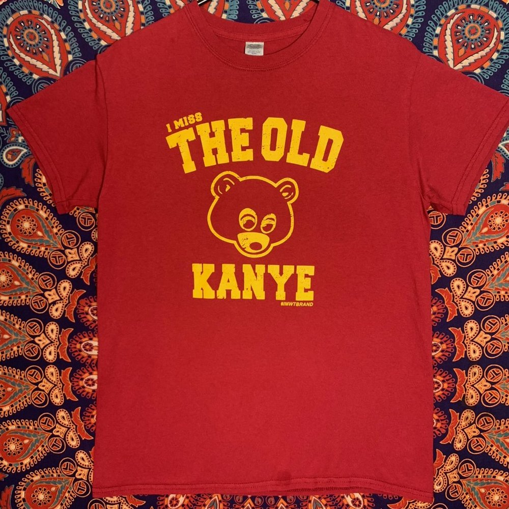 I miss the old Kanye the college dropout album bear logo tshirt